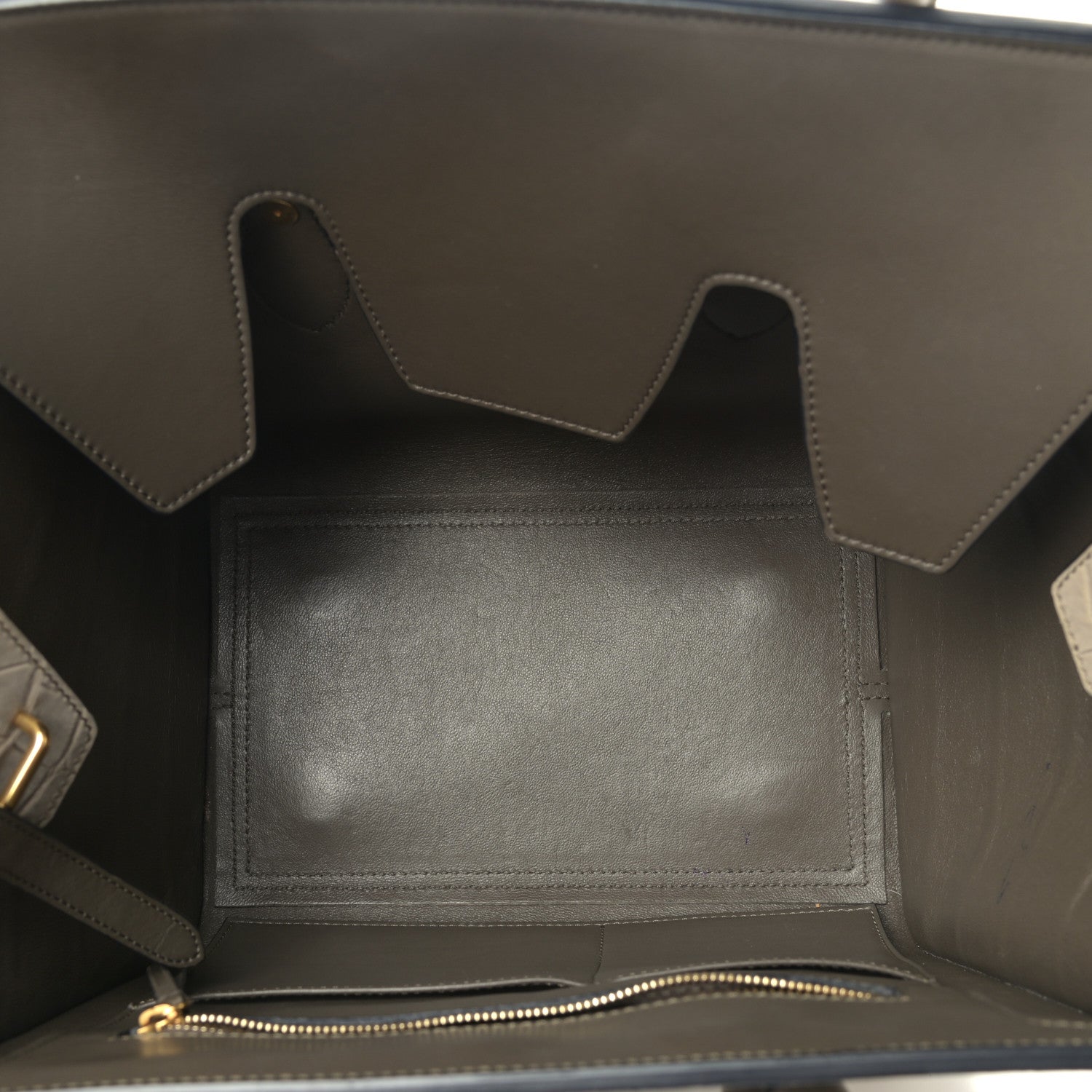 Celine Crocodile Embossed Nubuck Calfskin Small Tie Knot Tote Grey 10 of 15