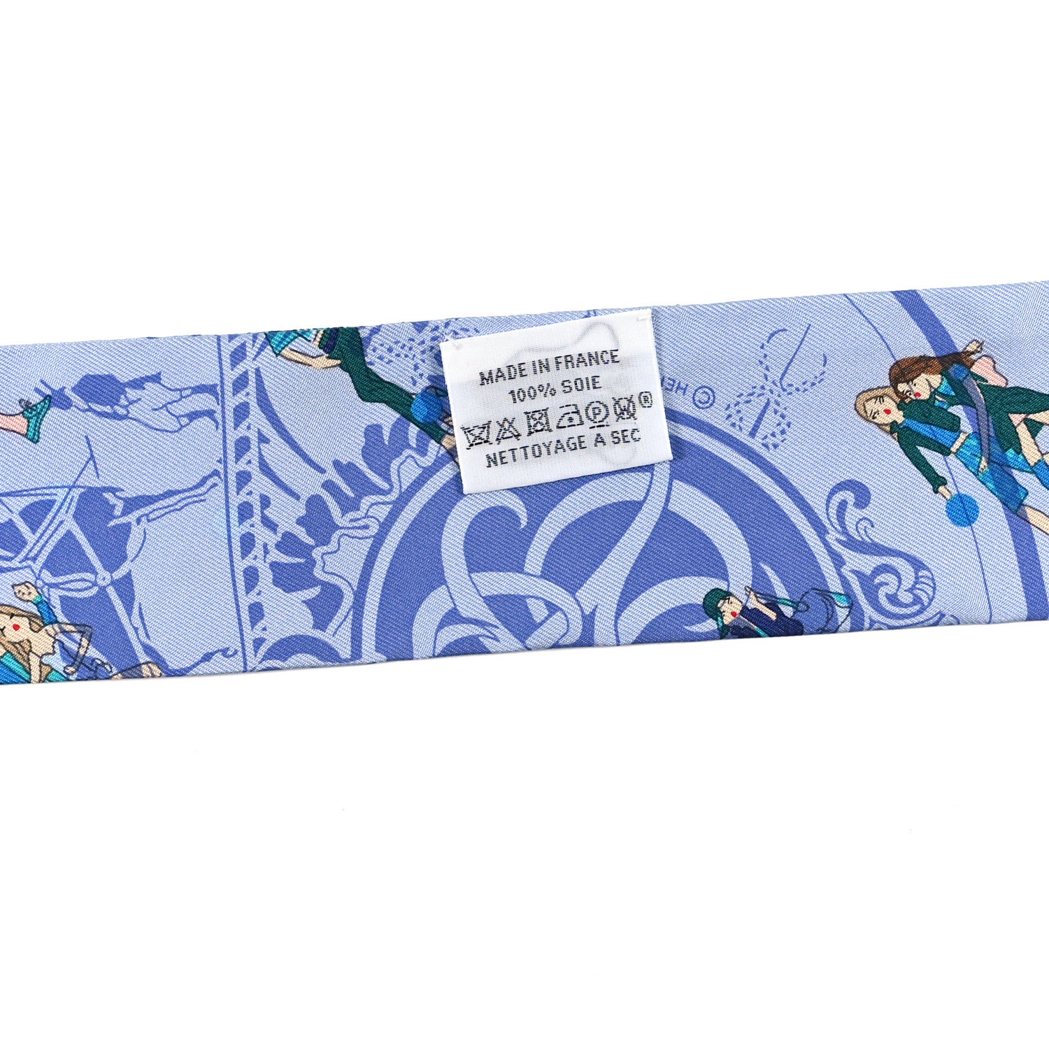 Hermes Silk Ex-Libris Les Parisiennes Twilly Ciel Turquoise Lavender 3 of 3