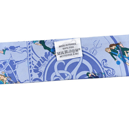 Hermes Silk Ex-Libris Les Parisiennes Twilly Ciel Turquoise Lavender 3 of 3
