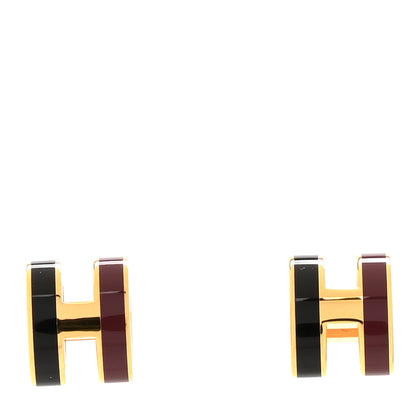 Hermes Gold Lacquered Mini Pop H Rocabar Earrings Galaxie 1 of 5
