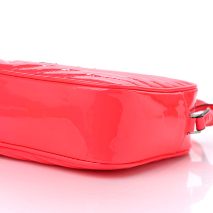 Saint Laurent Patent Calfskin Matelasse Monogram Lou Camera Bag Neon Pink 10 of 11
