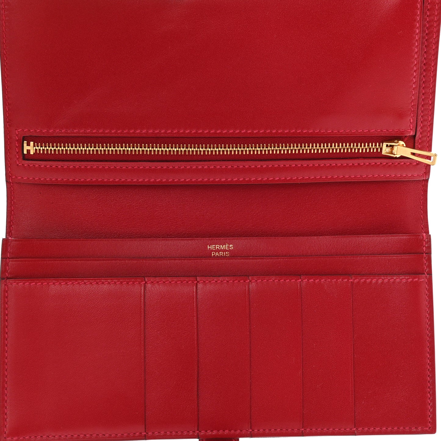 Tadelakt Bearn Gusset Wallet Rouge Vif