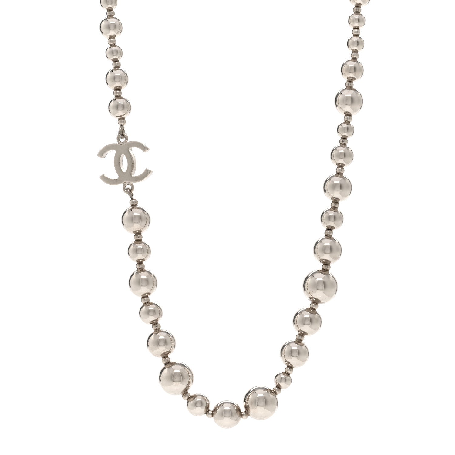 Chanel Metal Bead CC Necklace Gold 1 of 6
