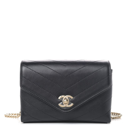 Chanel Calfskin Chevron Stitched Coco Waist Bag Black 1 of 4