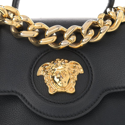 Versace Grained Calfskin Small La Medusa Top Handle Bag Black 7 of 13