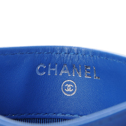 Chanel Caviar Chevron Quilted Card Holder Bright Blue 5 of 9