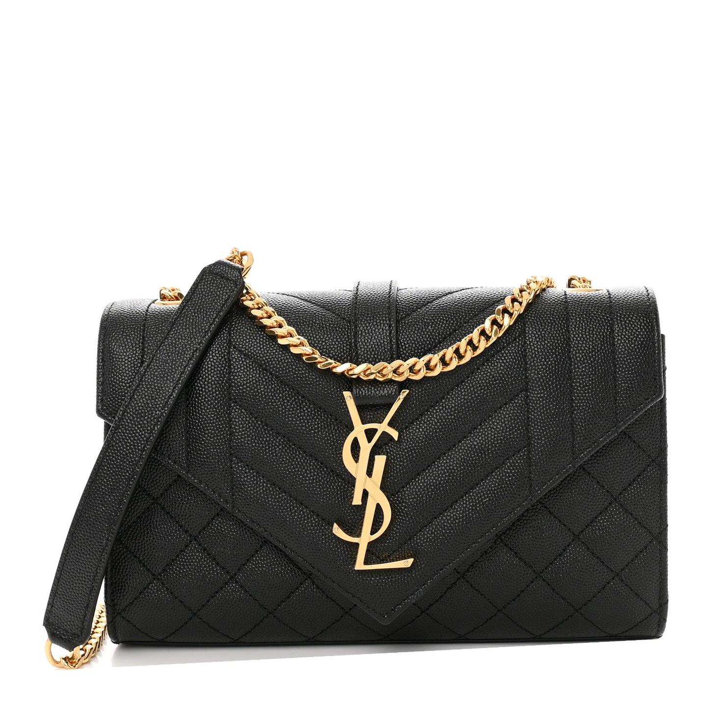 Grain De Poudre Textured Mixed Matelasse Triquilt Small Monogram Satchel Black