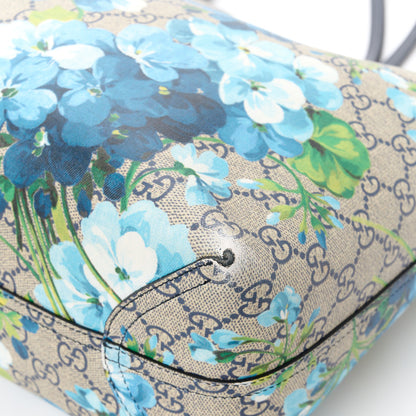 Gucci GG Supreme Monogram Blooms Medium Reversible Tote Beige Blue Navy 22 of 24