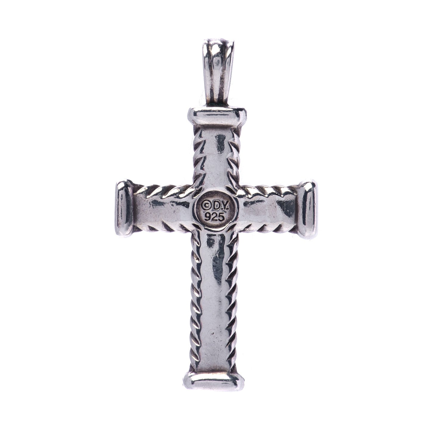 Sterling Silver Diamond Chevron Cross Pendant