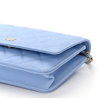 Chanel Caviar Quilted Wallet On Chain WOC Blue 11 of 12