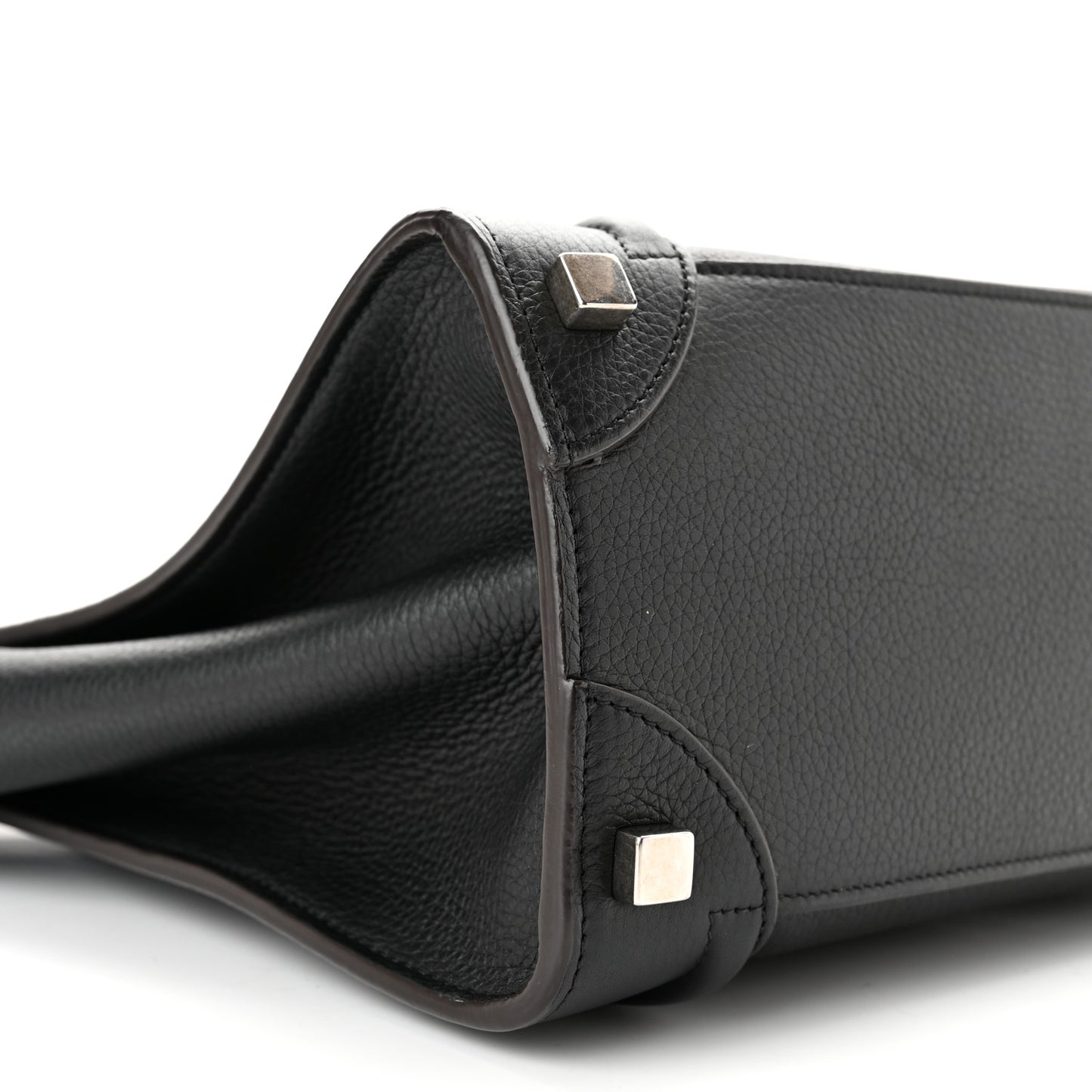 Drummed Calfskin Micro Luggage Black