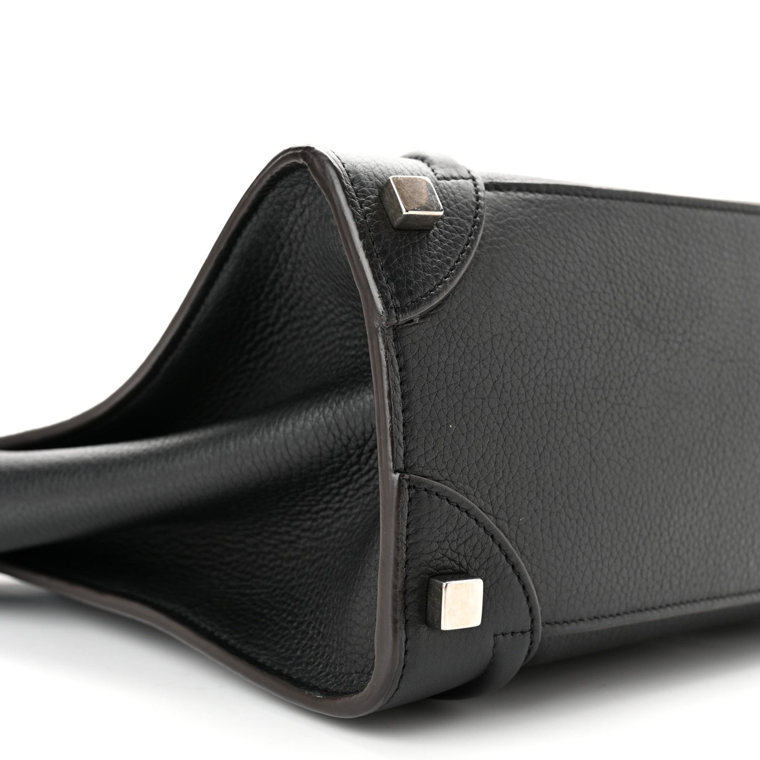 Celine Drummed Calfskin Micro Luggage Black 9 of 10
