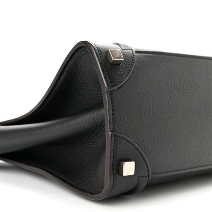 Celine Drummed Calfskin Micro Luggage Black 9 of 10