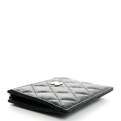 Chanel Caviar Quilted CC Zip Card Holder Black 4 of 8