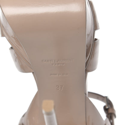Saint Laurent Patent Tribute 105 Platform Sandals 37 Nude Powder 6 of 7