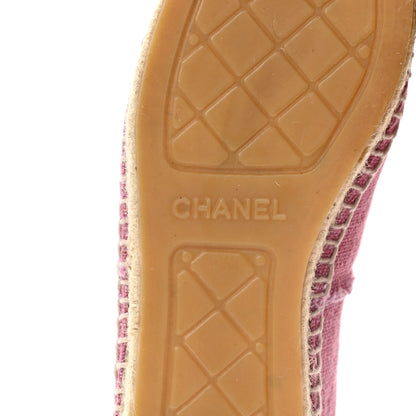Chanel Linen CC Espadrilles 37 Pink Black 6 of 10