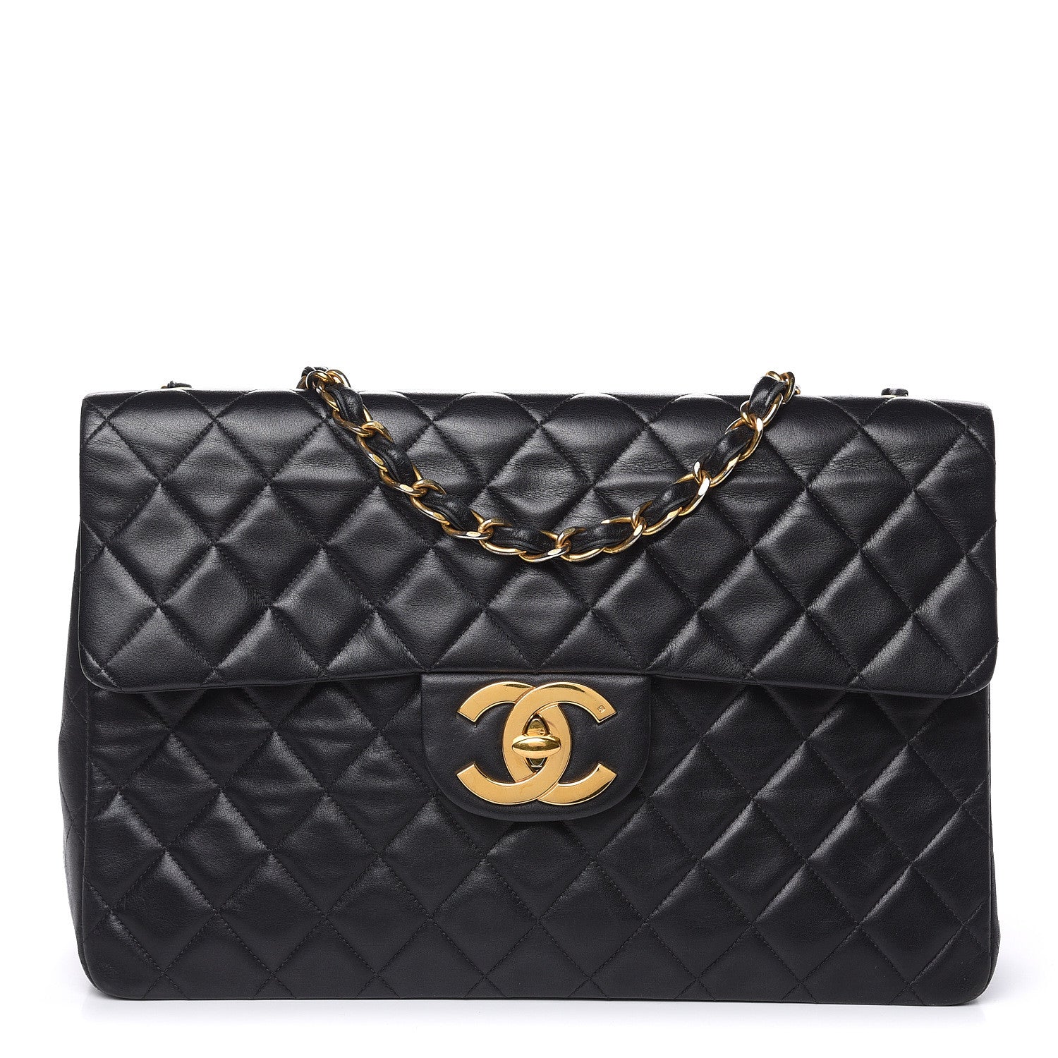 Chanel Lambskin Quilted XL Jumbo Single Flap Black 1 of 18