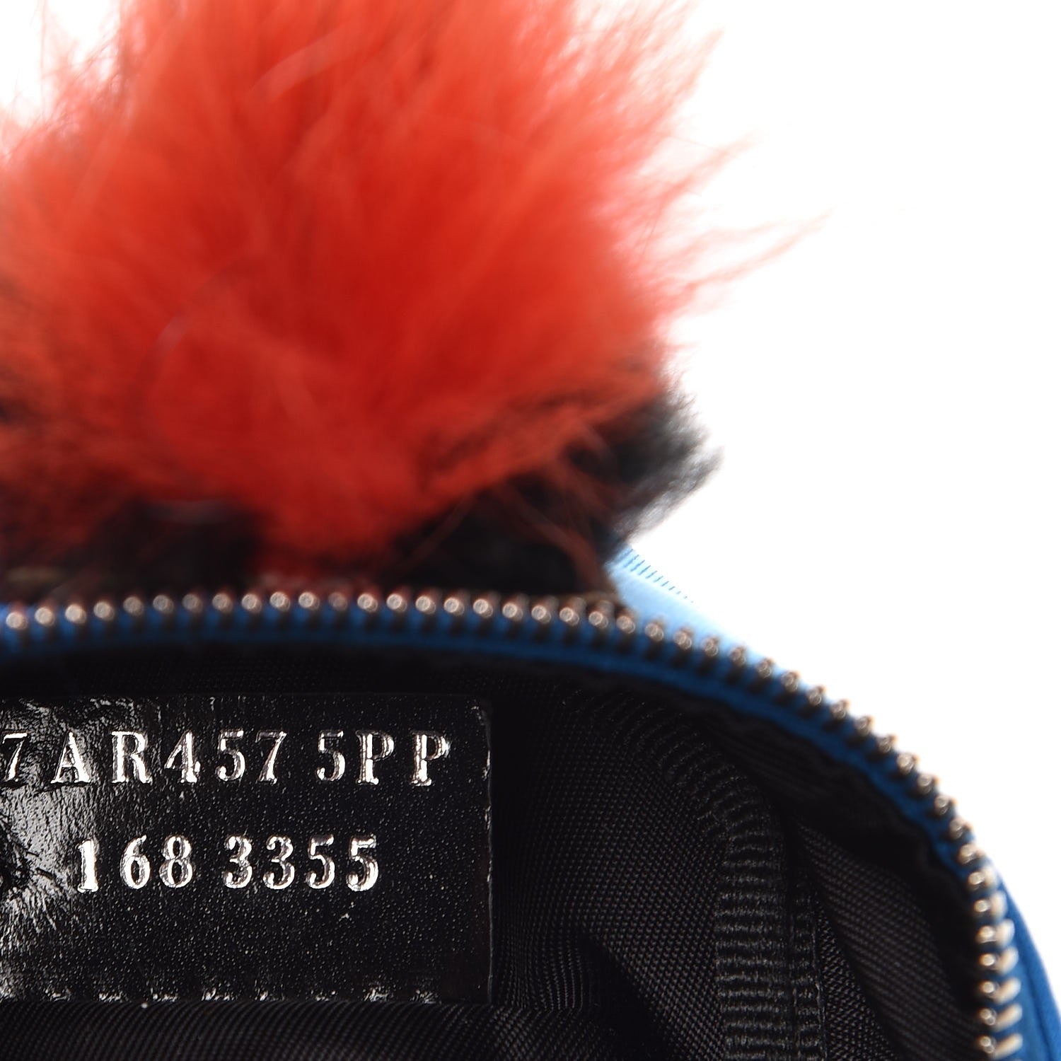 Fendi Nylon Shiny Nappa Nutria Fox Fur Monster Eyes Mini Backpack Charm Blue Royal Multicolor 4 of 4