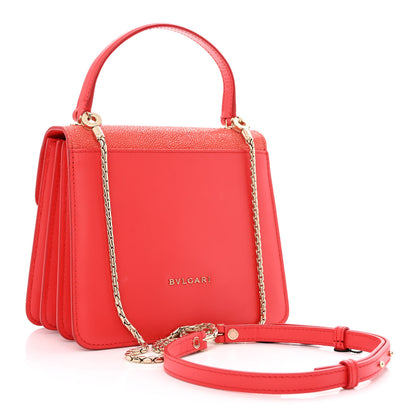 Bulgari Calfskin Galuchat Serpenti Forever Crossbody Red 4 of 11