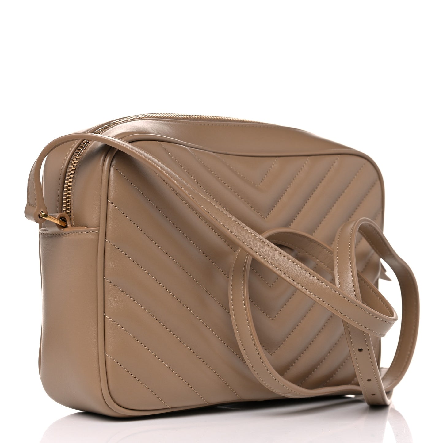 Calfskin Matelasse Monogram Lou Camera Bag Dark Beige