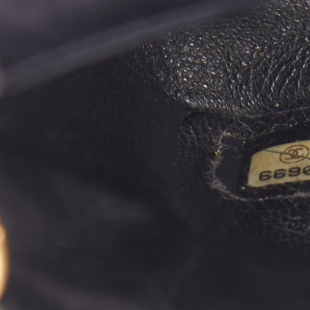 Lambskin East West Chocolate Bar Flap Black
