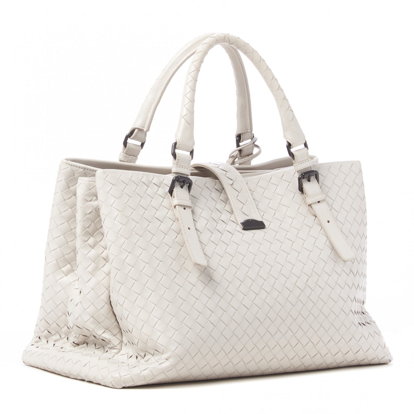Nappa Intrecciato Medium Roma Tote White