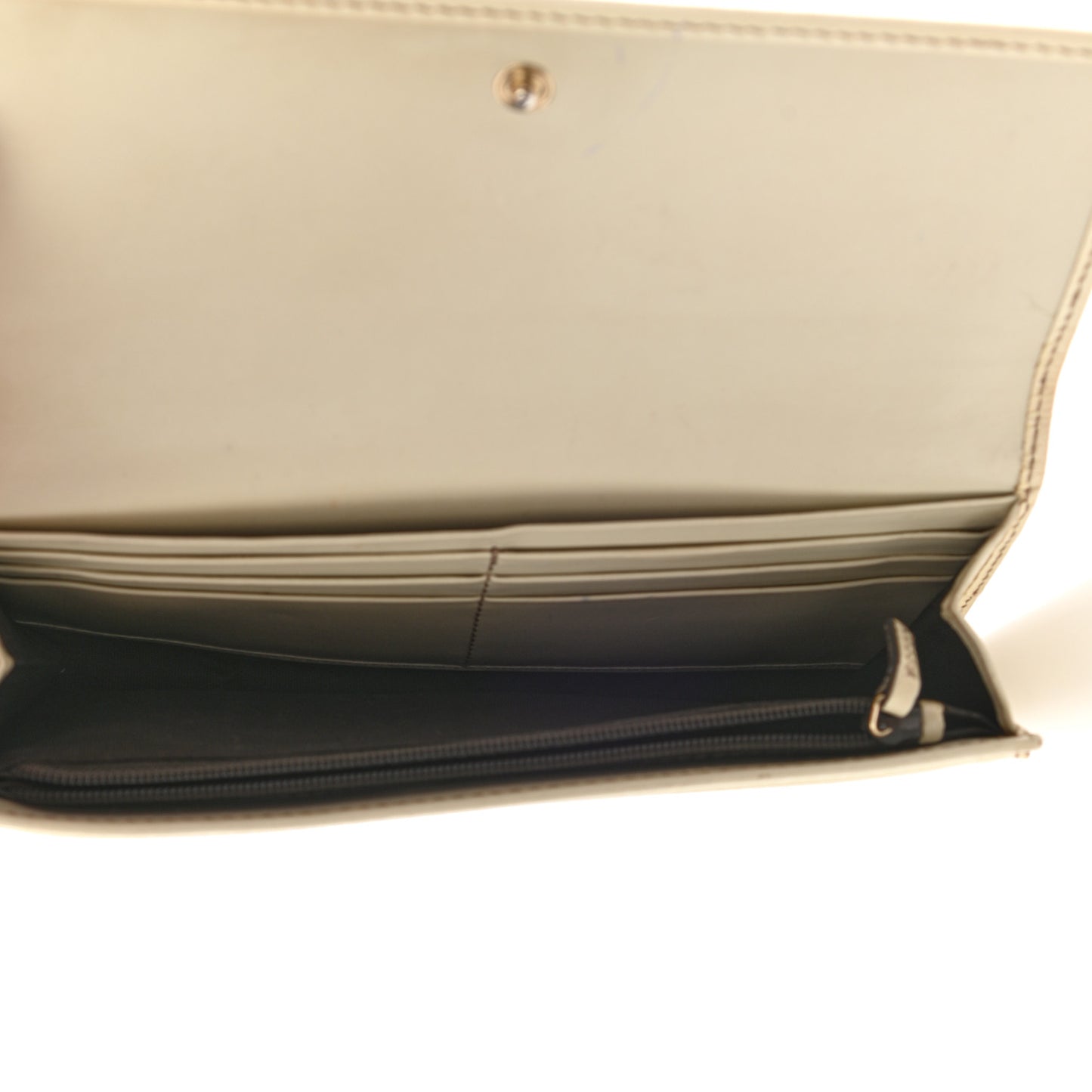 GG Plus Monogram Joy Continental Flap Wallet Beige Ebony Gesso