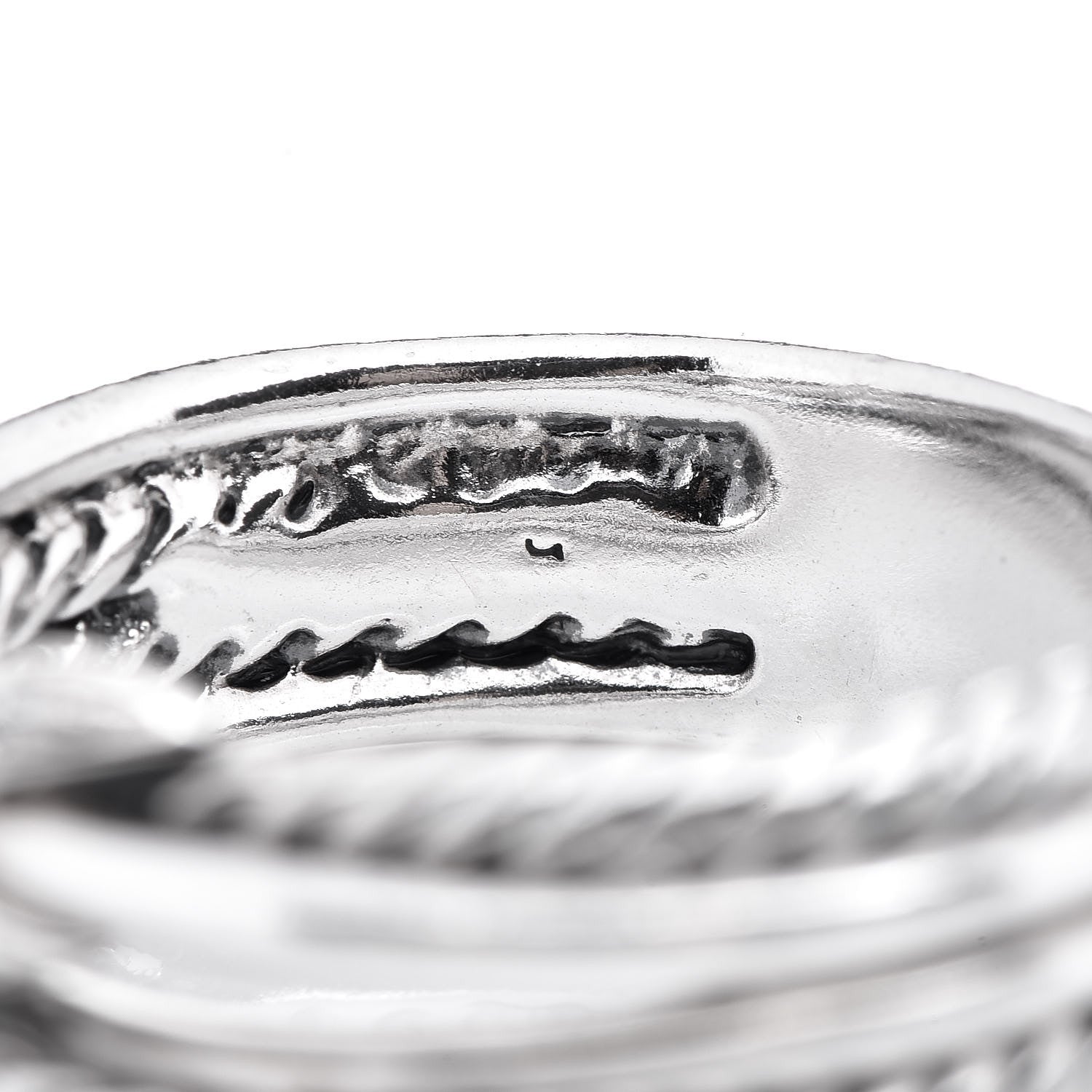 David Yurman Sterling Silver Diamond X Crossover Ring 52 6 4 of 5