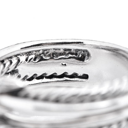 David Yurman Sterling Silver Diamond X Crossover Ring 52 6 4 of 5