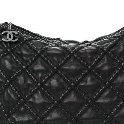 Chanel Lambskin Quilted Hidden Chain Hobo Black 8 of 11