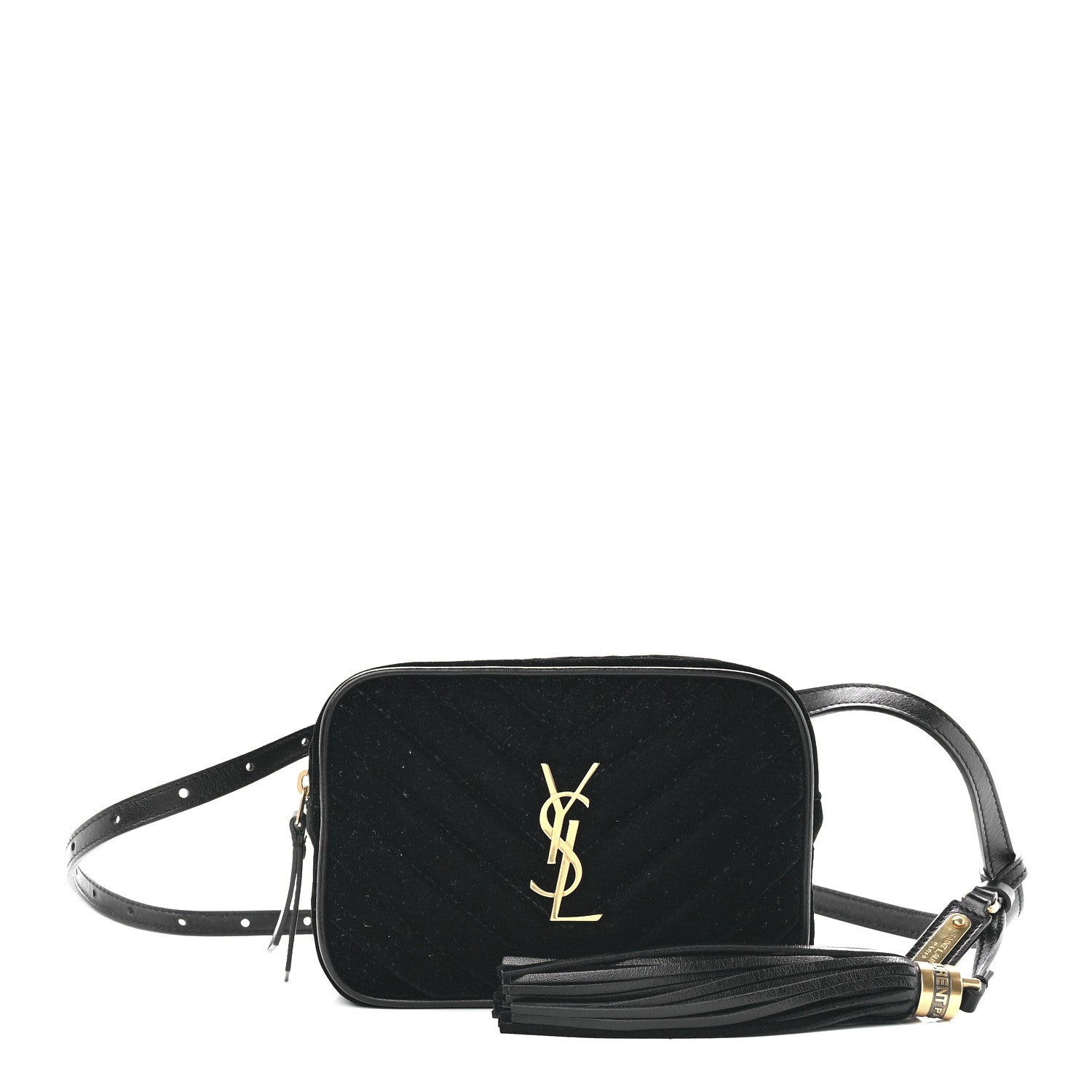 Saint Laurent Velour Matelasse Monogram Lou Belt Bag Black 1 of 12