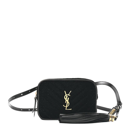 Saint Laurent Velour Matelasse Monogram Lou Belt Bag Black 1 of 12