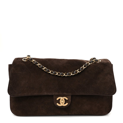 Chanel Suede Calfskin Small Souplissimo Maxi Flap Dark Brown 1 of 11