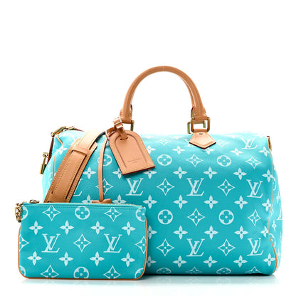 Louis Vuitton Calfskin Monogram Speedy P9 Bandouliere 40 Turquoise 3 of 11