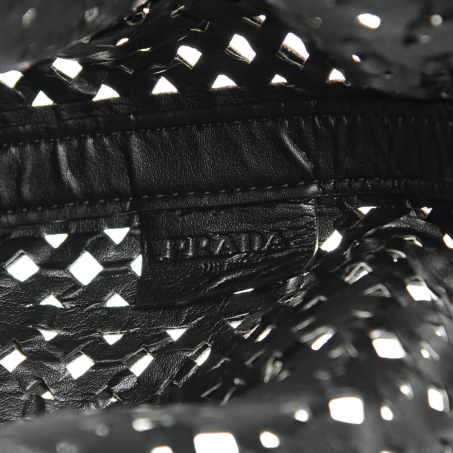Prada Saffiano Perforated Tote Black 7 of 17