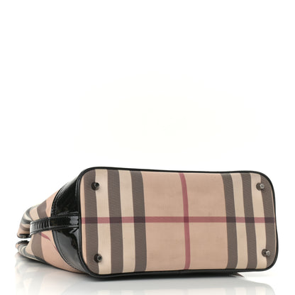 Burberry Patent Supernova Check Tote Black 3 of 8