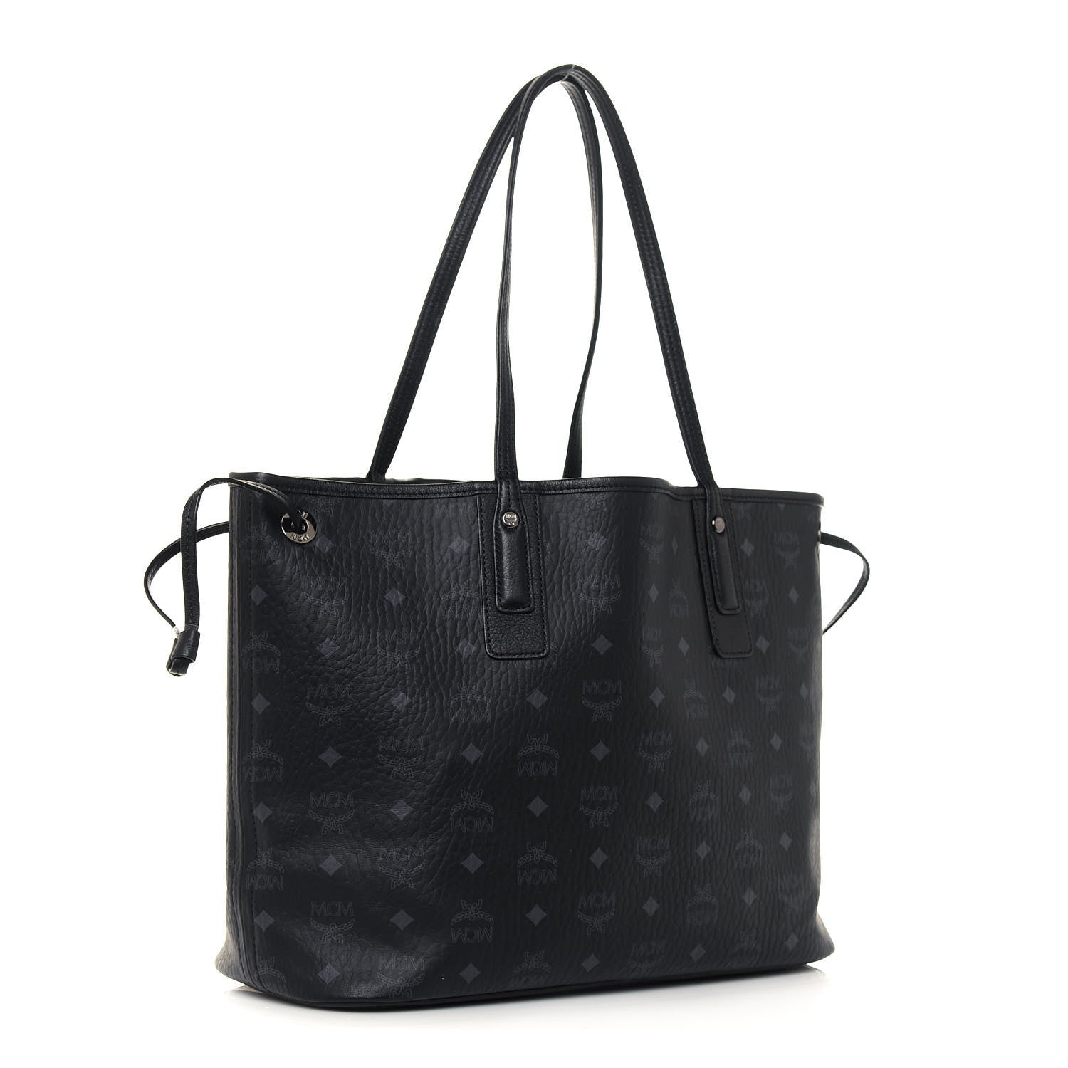 MCM Visetos Medium Liz Reversible Shopper Tote Black 3 of 20