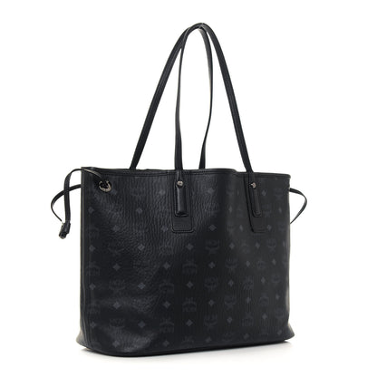 MCM Visetos Medium Liz Reversible Shopper Tote Black 3 of 20