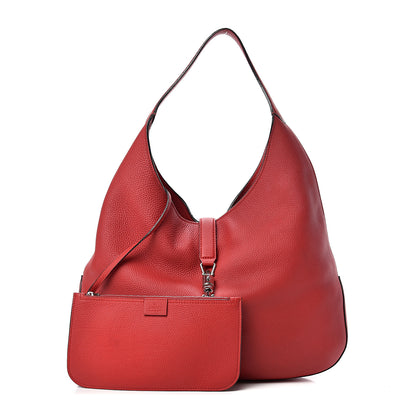 Gucci Soft Grained Calfskin Large Jackie Hobo Hibiscus Red 1 of 20