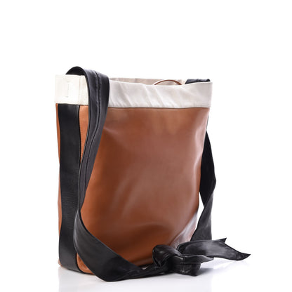 Celine Lambskin Calfskin Band Twisted Cabas Tan 4 of 18
