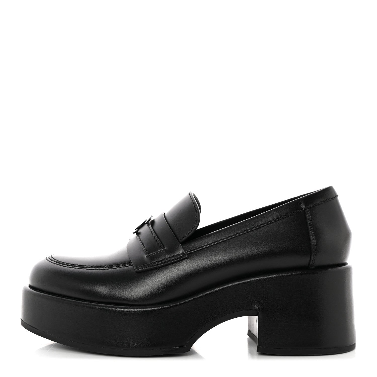 Chanel Calfskin CC Platform Loafers 37 Black 1 of 12