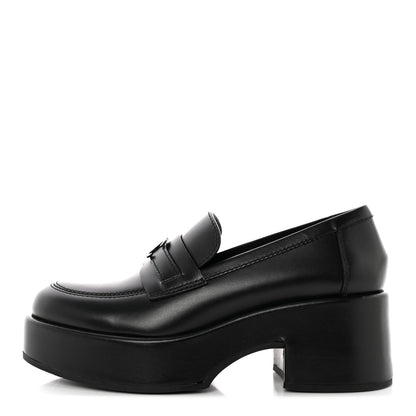 Chanel Calfskin CC Platform Loafers 37 Black 1 of 12
