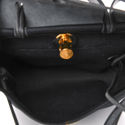 Hermes Military Toile Vache Hunter Herbag Zip PM 31 Black 6 of 17