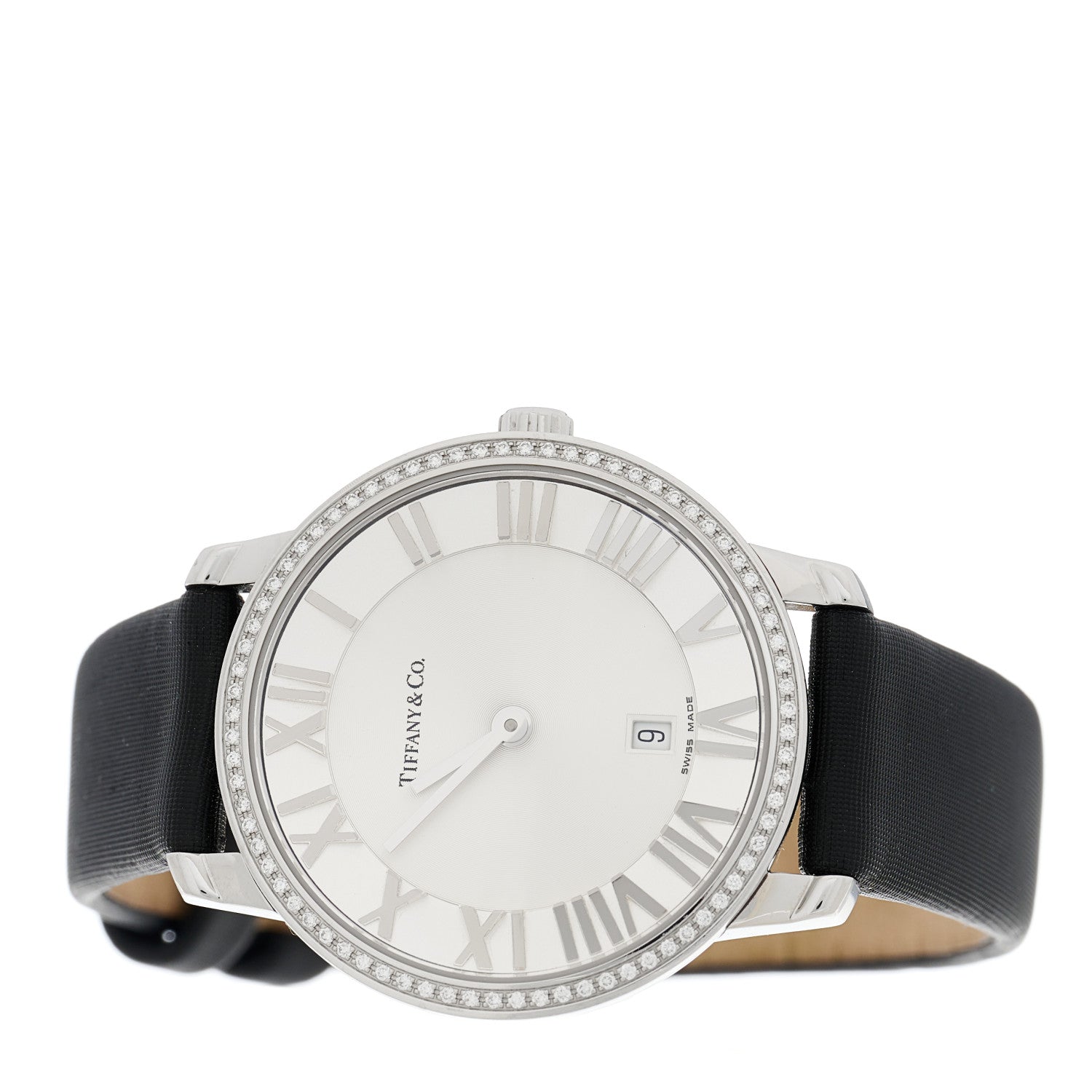 Tiffany Stainless Steel Satin Diamond Bezel 31mm Atlas 2-Hand Quartz Watch 2 of 4