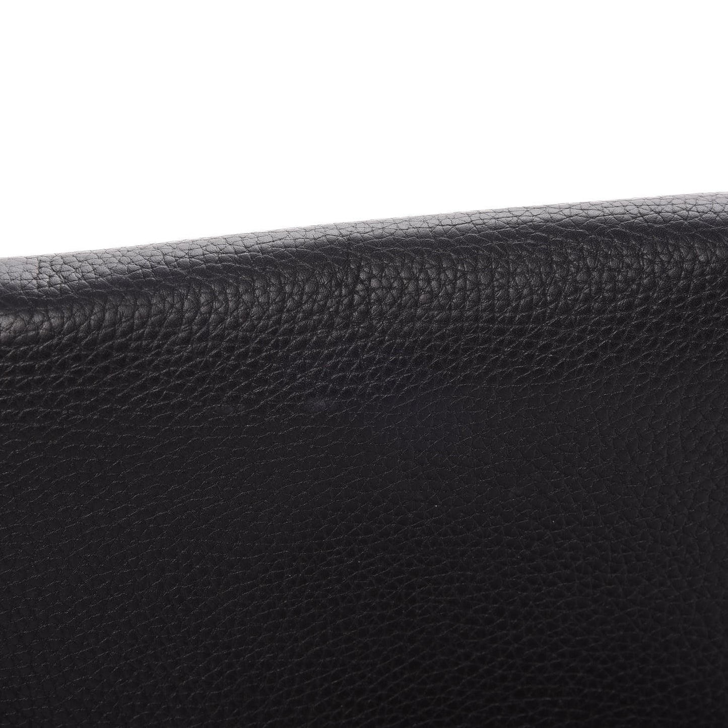 Pebbled Calfskin Soho Wallet on Chain Black