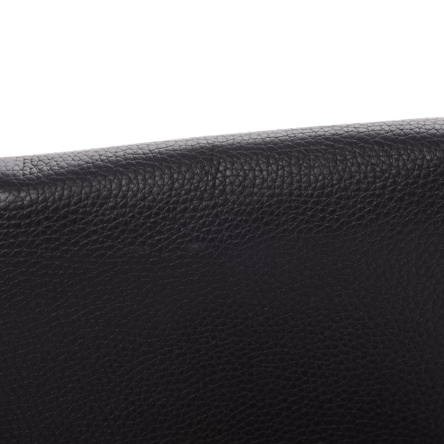Gucci Pebbled Calfskin Soho Wallet on Chain Black 10 of 11