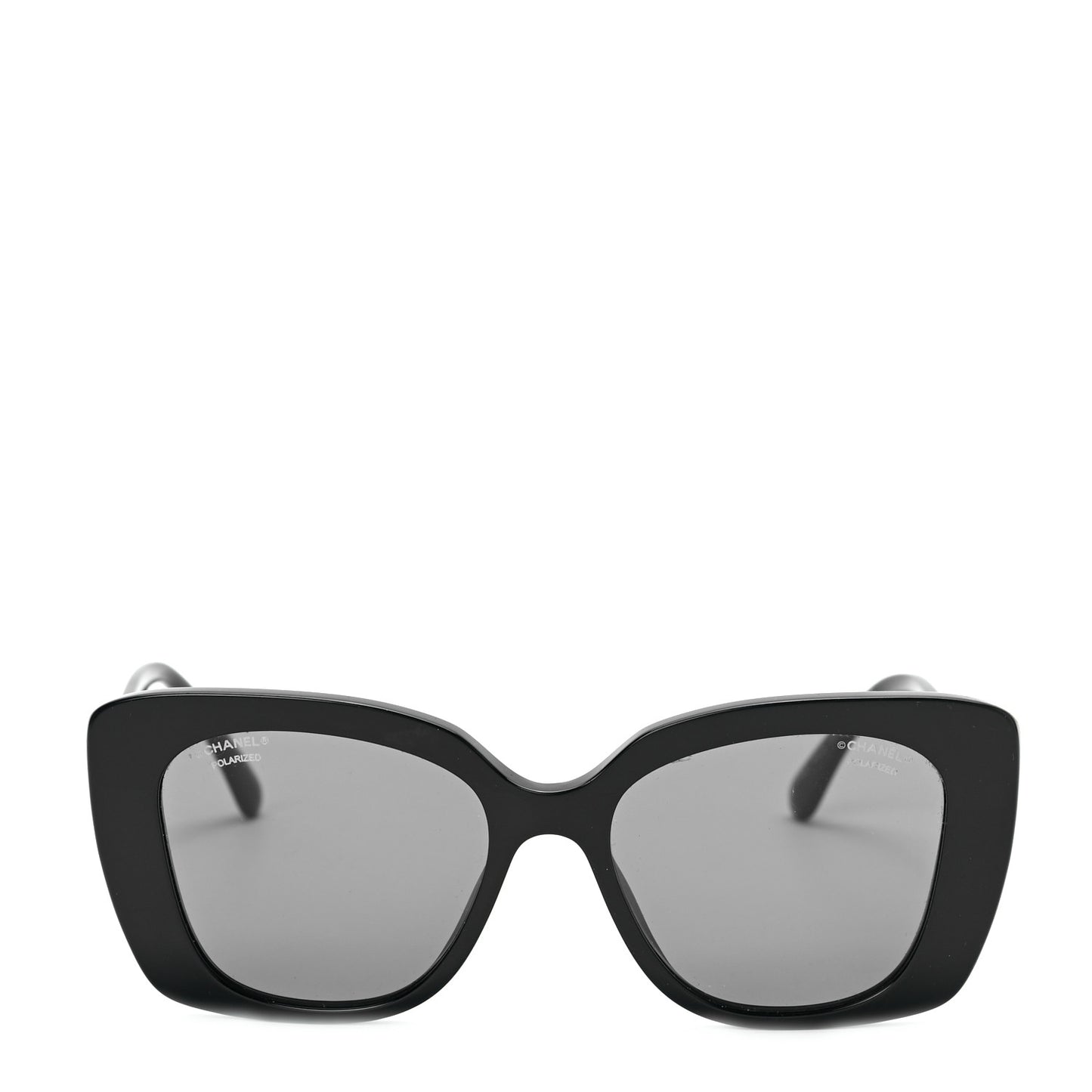 Acetate Strass Polarized Square Sunglasses 5422-B Black