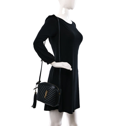 Saint Laurent Calfskin Matelasse Monogram Lou Camera Bag Black 2 of 10