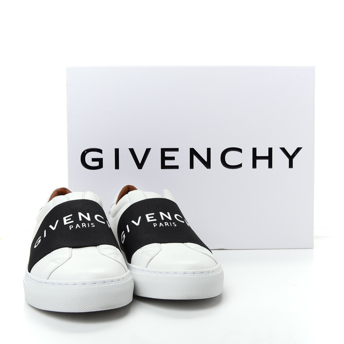 Calfskin Band Logo Womens Urban Street Sneakers 36 White Black
