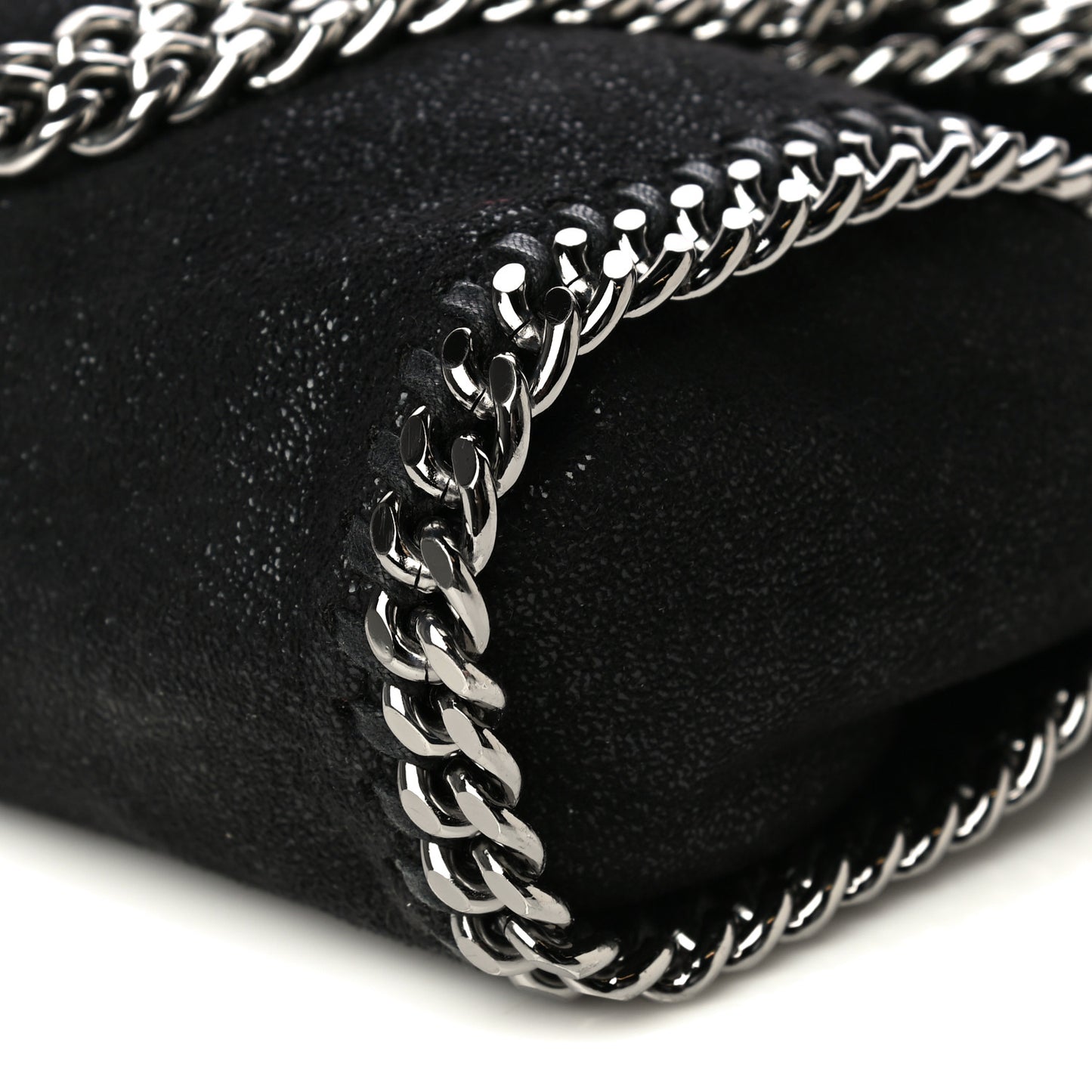 Shaggy Deer Mini Falabella Fold Over Tote Black